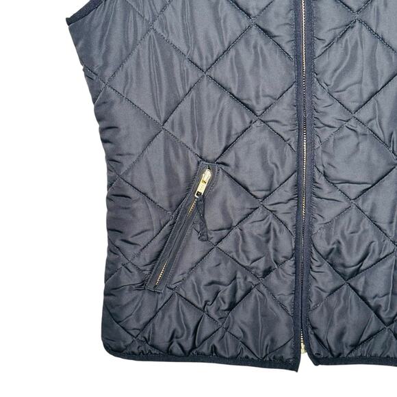 Crown & Ivy Puffer Vest Quilted Black Size M Medium - Picture 3 of 8